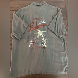 Tommy Bahama Olive Silk Shirt‎ Size XL Gently Worn